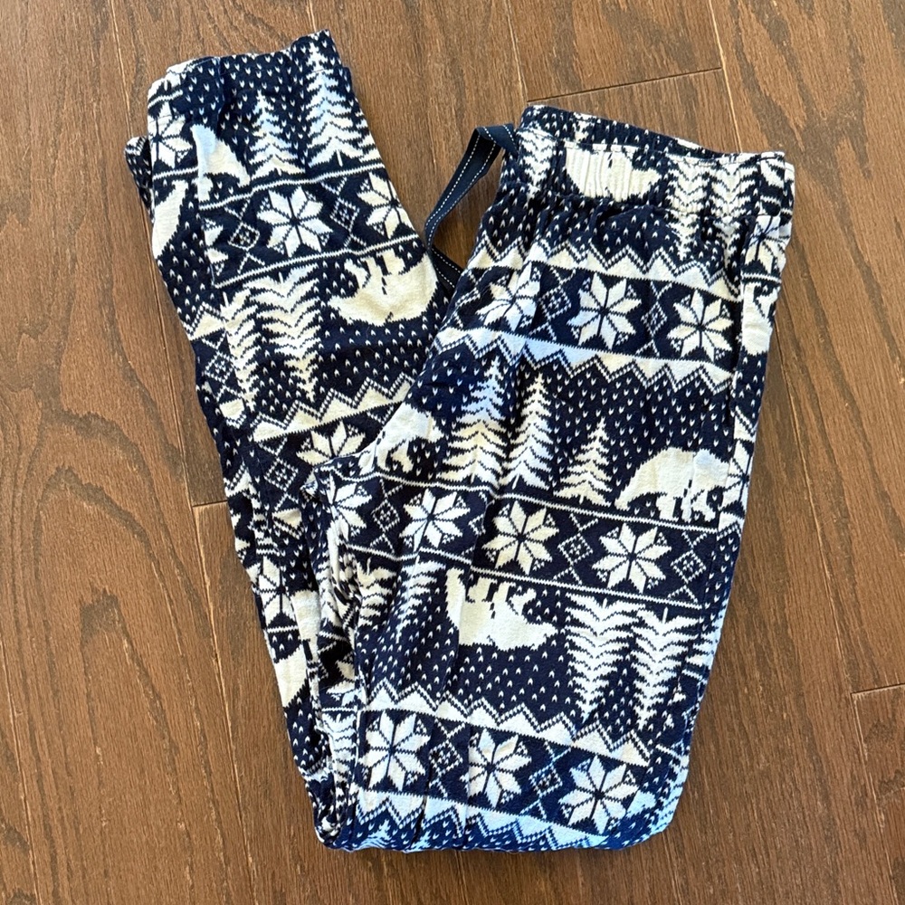 Old Navy Navy Blue and White Patterned Men's Pants